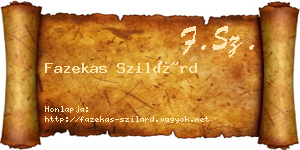 Fazekas Szilárd névjegykártya